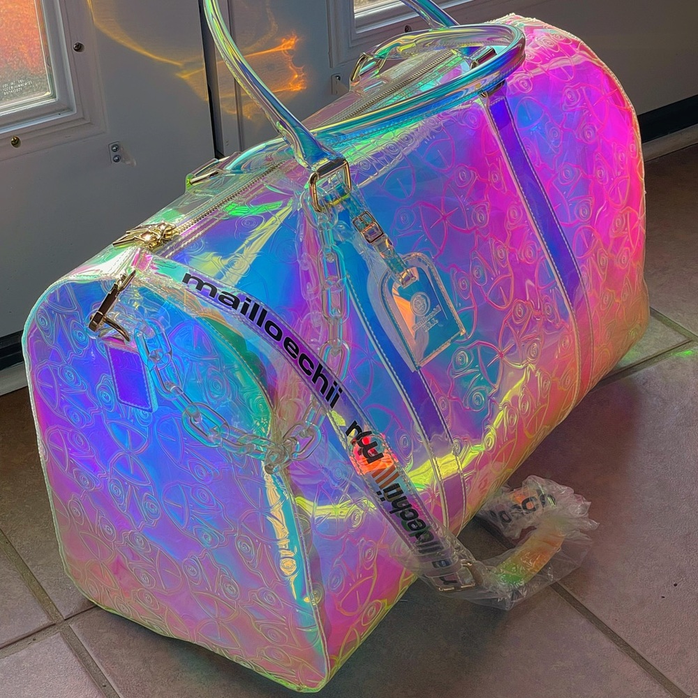 mailloechii®️ Holographic Iridescent Duffel Bag. Rare color-changing